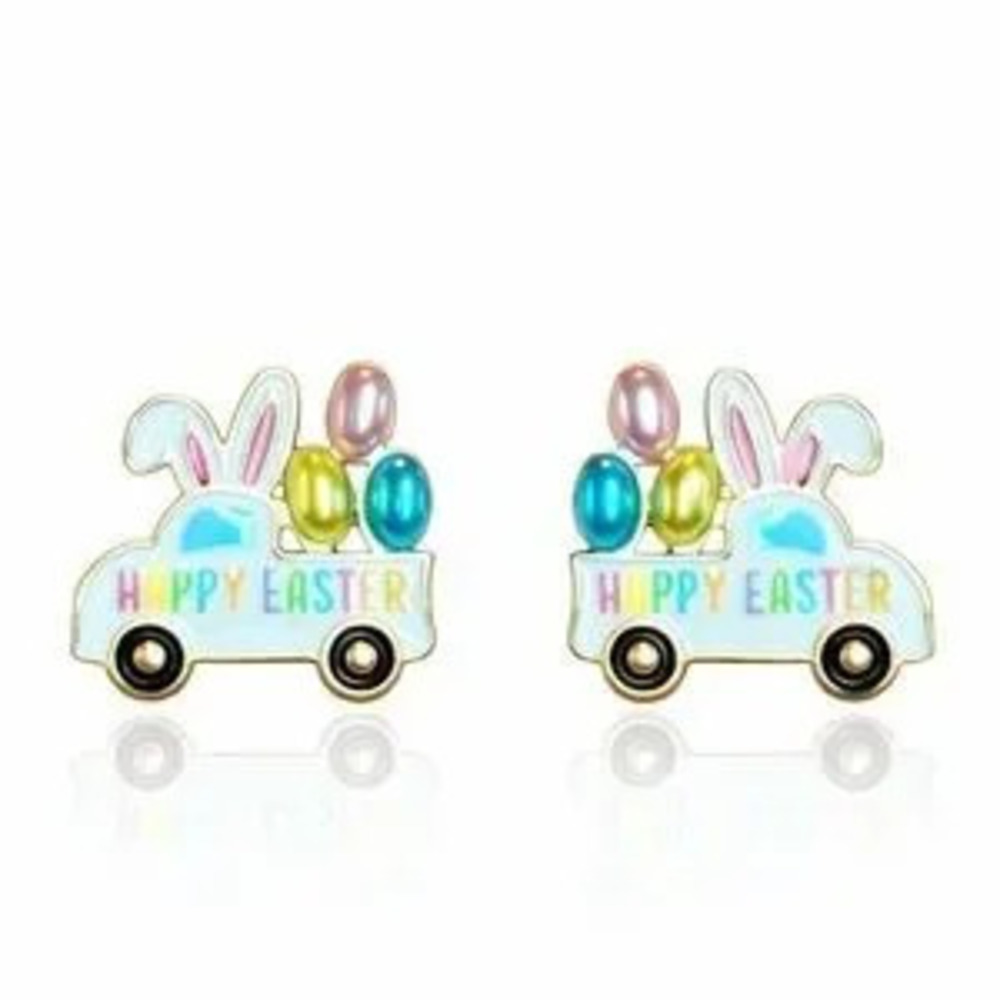 Easter Bunny Truck Earrings